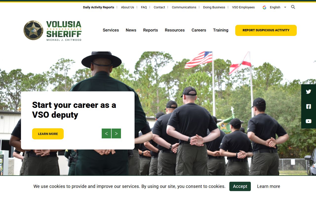 Volusia County Sheriff's Office website for Deltona booking information