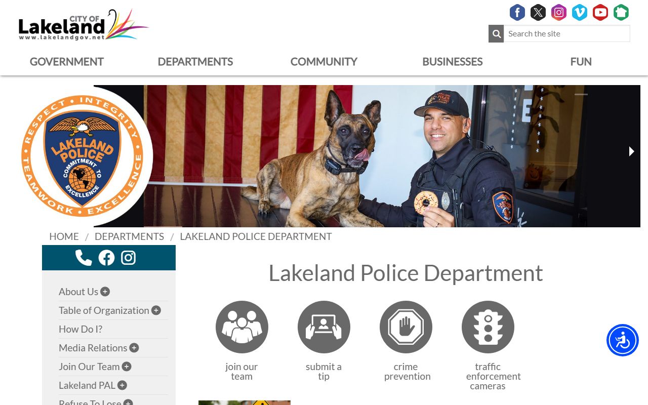 Lakeland Police Department website for 24 hour booking reference