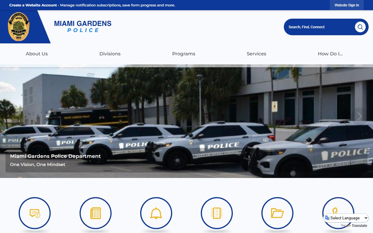 Miami Gardens Police Department website for Miami Gardens 24 hour booking information