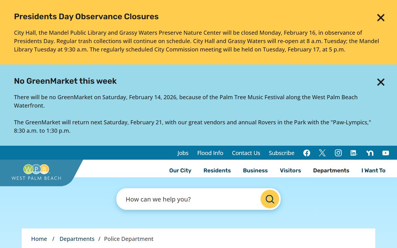 West Palm Beach Police Department official website