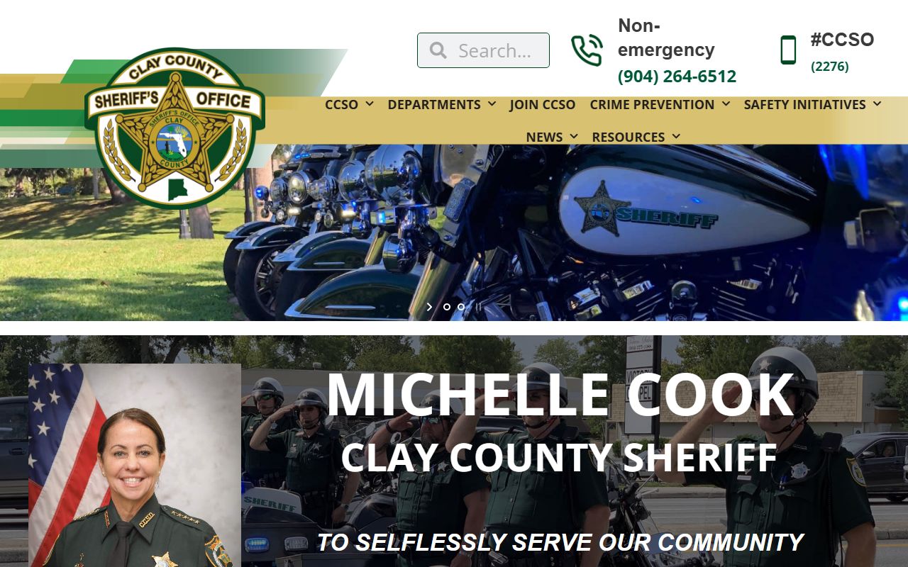 Clay County Sheriff's Office website for 24 hour booking lookups