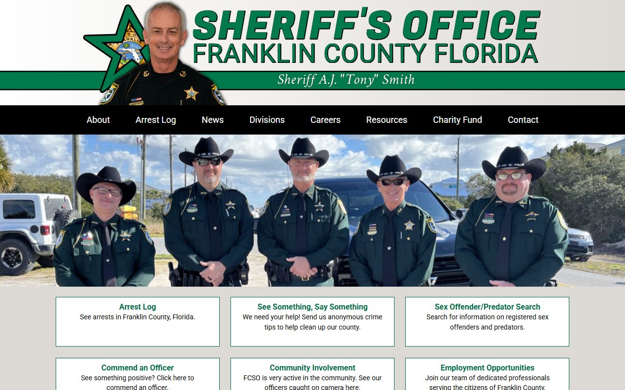 Franklin County Sheriff's Office website homepage