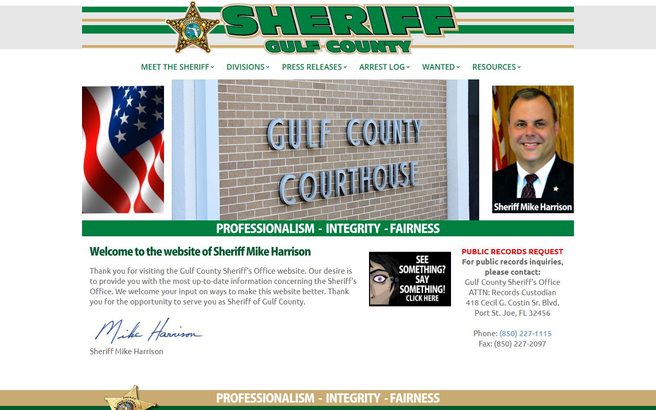 Gulf County Sheriff's Office main website
