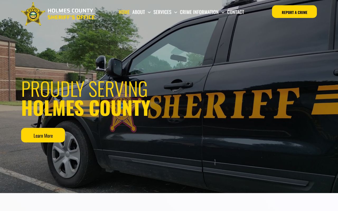 Holmes County Sheriff's Office website for 24 hour booking and inmate search