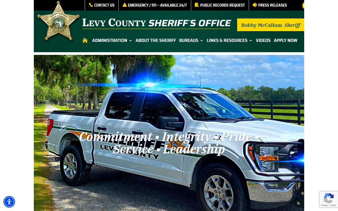Levy County Sheriff's Office main website