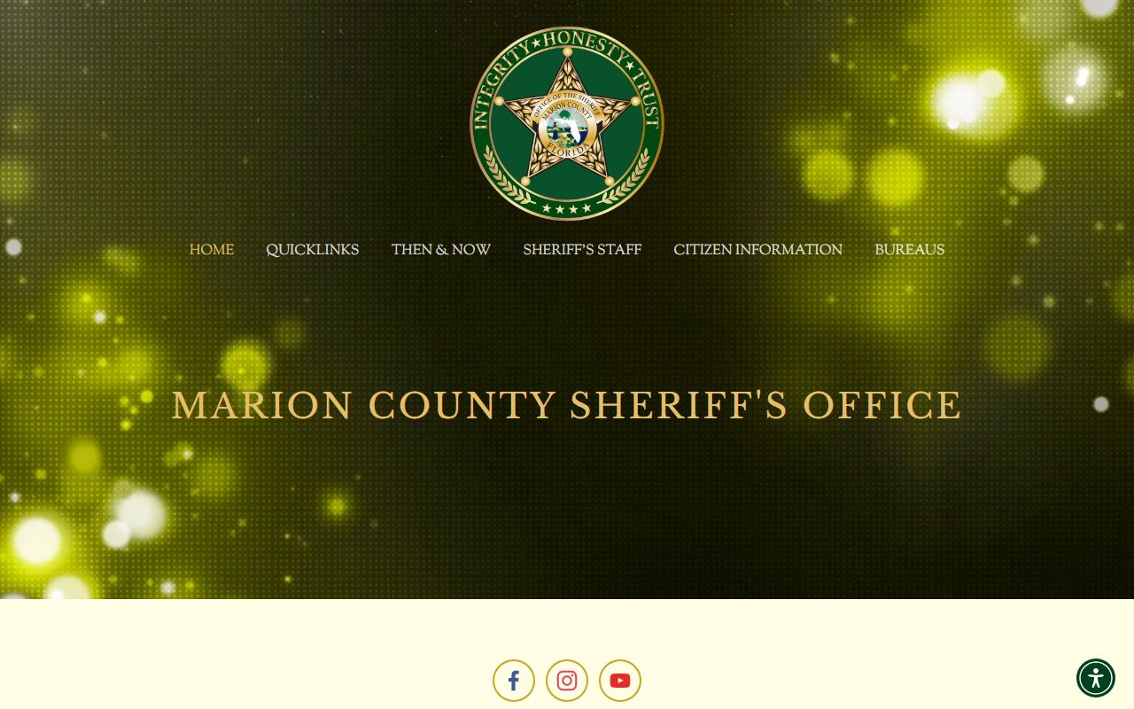 Marion County Sheriff's Office website for 24 hour booking searches