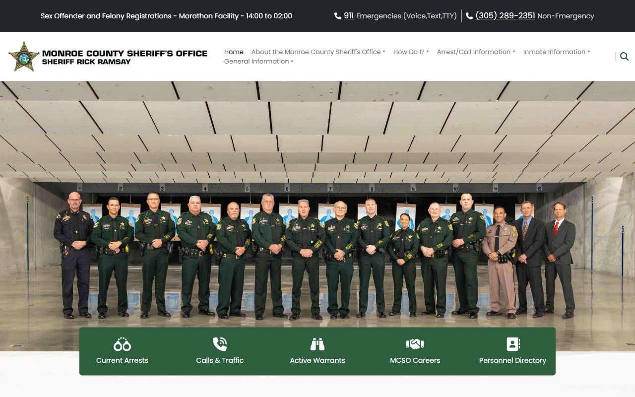 Monroe County Sheriff's Office website for booking and arrest searches