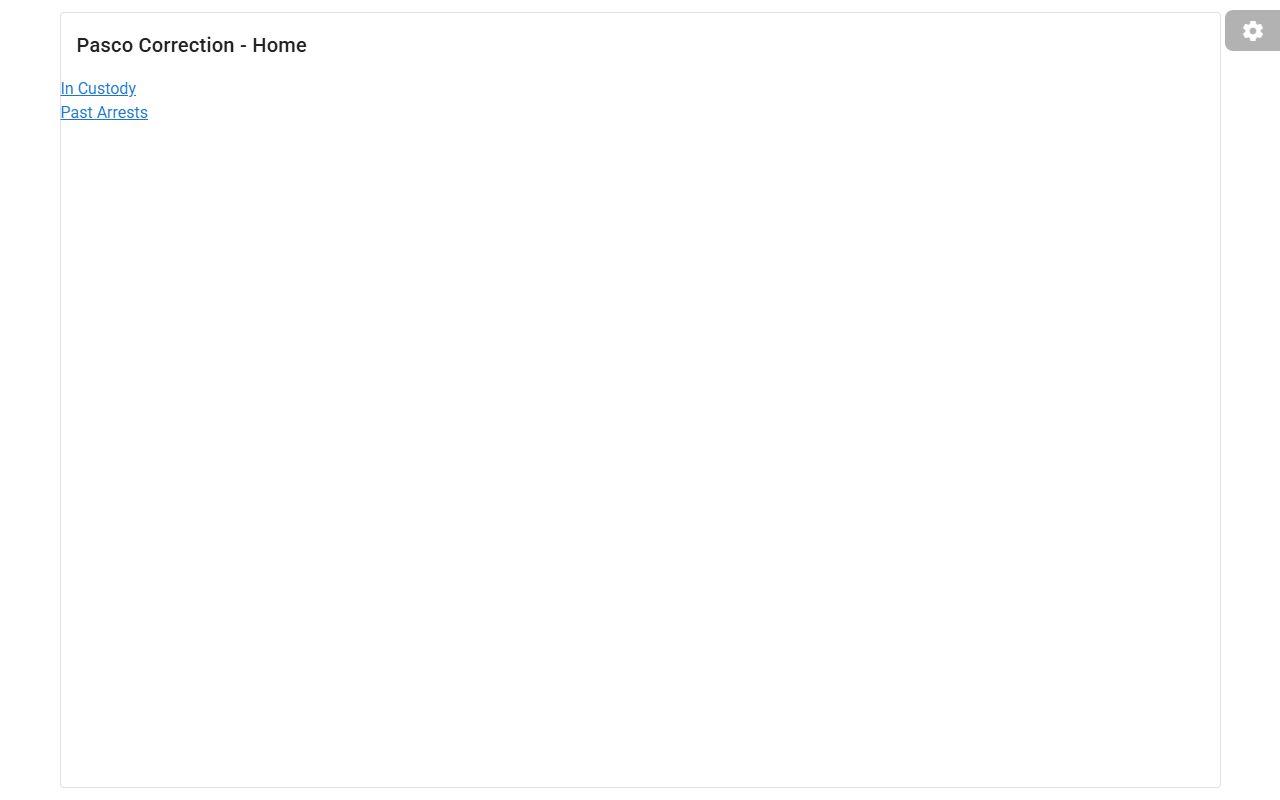 Pasco County jail information portal showing booking records