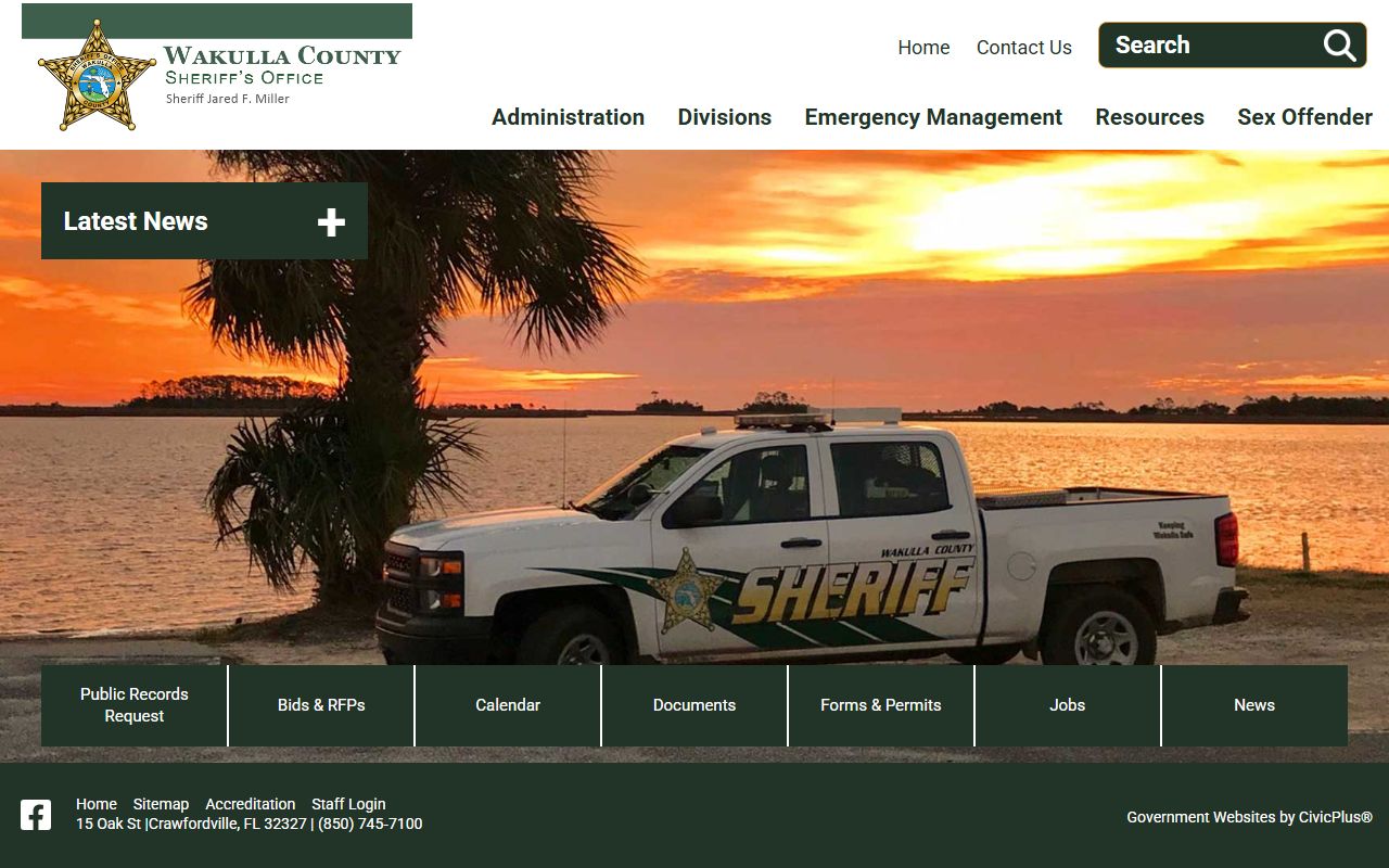 Wakulla County Sheriff's Office booking records and inmate search results